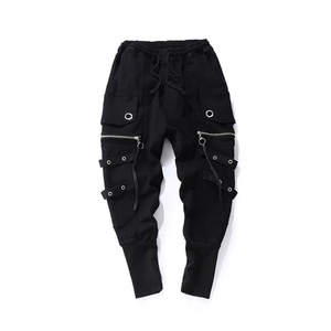 Custom Fashion Drawstring Casual <b>Men</b> High Quality Joggers Black Sweatpants Hip Hop <b>Men</b> Streetwear Casual Trousers <b>Cross</b>-pants - Product Image 3
