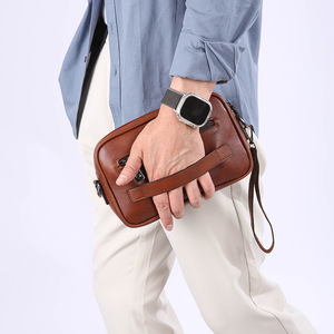 Sac messager vintage à bandoulière pour homme, nouveau design, matériau PU de qualité, style carré décontracté, décoration avec logo, pour un usage quotidien - Product Image 5