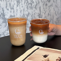 Gobelets jetables en PET transparent à paroi simple avec couvercles, imprimés avec logo personnalisé, pour boissons froides et café glacé