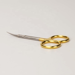 Tijeras para cutículas de acero inoxidable rusas para manicura de uñas profesional afilada dorada de alta calidad - Product Image 6