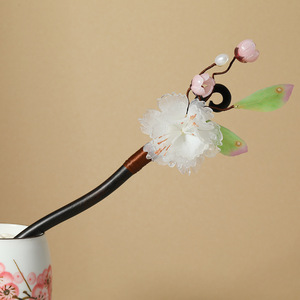 Épingle à cheveux sur mesure de style antique, pièce unique, avec ornements pendantes, une nouvelle épingle à cheveux de style chinois, une épingle à cheveux haut de gamme en ébène - Product Image 4