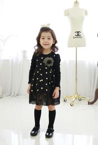 Vêtements pour enfants, robes de princesse à manches longues avec appliques mignonnes en dentelle pour petites filles, provenant d'un fournisseur chinois - Product Image 5