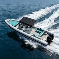 Bateau semi-rigide RHIB Orca Hypalon 866 à coque en V profond en aluminium de 9,9 m (33 pieds) avec deux moteurs hors-bord pour excursions en haute mer et loisirs en famille