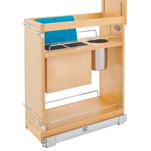 Étagère à épices relevable à double couche en bois moderne EFS pour armoire de cuisine à fermeture douce - Product Image 5