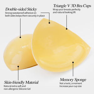 Inserti in Silicone adesivo <span class=keywords><strong>per</strong></span> il <span class=keywords><strong>seno</strong></span> traspirante Push-Up appiccicoso <span class=keywords><strong>coppe</strong></span> reggiseno con costumi da bagno ad alta visibilità Bikini biancheria intima accessori - Product Image 4