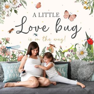 Fondo para Baby Shower con Diseño <span class=keywords><strong>de</strong></span> Insectos, Flores y Hojas, Decoración para Fiesta <span class=keywords><strong>de</strong></span> Baby Shower - Product Image 3