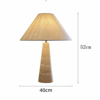 Lampe de table en pierre jaune de style japonais, nouveau style chinois rétro, simple, alimentée par énergie solaire/batterie, lumière chaude pour salon et chambre à coucher