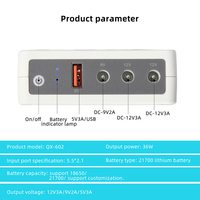 Mini DC UPS Power Bank 24V 12V 9V 5V USB 2A 24W 20000mAh 2-Minute Backup for WiFi Router & Network Camera