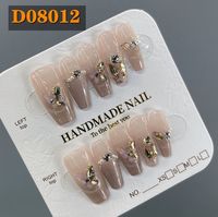10 faux ongles en ABS faits à la main, kit de nail art personnalisable en gros avec des designs uniques pour femmes