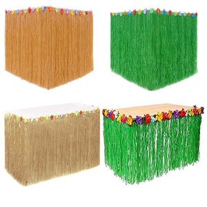 Falda de <span class=keywords><strong>mesa</strong></span> de hierba verde <span class=keywords><strong>para</strong></span> decoraciones de fiesta de cumpleaños Luau hawaiana falda de <span class=keywords><strong>mesa</strong></span> desechable <span class=keywords><strong>para</strong></span> eventos temáticos Luau - Product Image 5