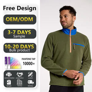 Custom Dry Fit Manga larga Rendimiento Wicking French Terry Quarter Zip Pullover Fleece con bolsillos Jumpers Velour Sudadera - Product Image 1