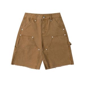 Luxury <strong>Jeans</strong> <strong>Shorts</strong> Double Knee Y2K Cargo <strong>Shorts</strong> for <strong>Men</strong> Custom Logo Embroidery Vintage Streetwear Distressed Jorts Denim <strong>Shorts</strong> - Product Image 3