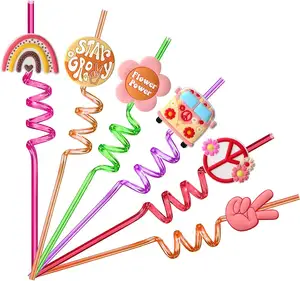 Hippie Boho Party Favors Boho Rainbow Birthday Party Favor Two Groovy Straws