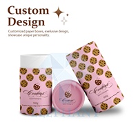 Papier kraft bleu rose imprimé de qualité alimentaire personnalisé Biscuits aux pépites de chocolat Cylindre à biscuit Tube de papier d'emballage alimentaire