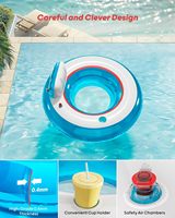 Lot de 2 chaises flottantes gonflables en PVC personnalisées, avec dossier et accoudoirs, 44 pouces, porte-gobelet, pour l'extérieur, vente en gros directe usine