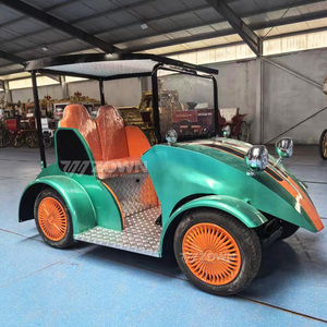 Voiture de tourisme électrique vintage ZOWN, verte et orange, 4 places, haute garde au sol - Product Image 3