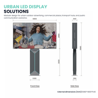 Panneau d'affichage LED extérieur personnalisé monté sur poteau avec colonne décorative pour la publicité urbaine intelligente