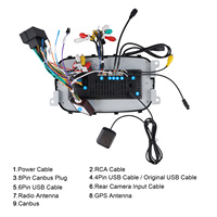 Podofo 7 "4 + 64G 2 Din Android autoradio stéréo sans fil Carplay/Android Auto BT/GPS/Wifi/EQ pour Fiat 500X 2014-2020 Car Audio