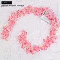 Fleurs artificielles en soie de jasmin d'hiver et de cerisier pour la décoration du salon, pour enrouler les tuyaux de climatisation et les conduites d'eau