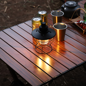 Mesa plegable para exteriores, mesa rectangular de grano de madera de 68x45,5 cm, mesa portátil de aleación de aluminio para Picnic, barbacoa, pesca, té - Product Image 5