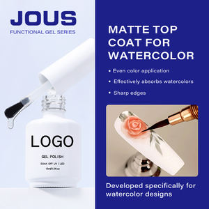 JOUS Velvet <span class=keywords><strong>Matte</strong></span> No Wipe <span class=keywords><strong>Top</strong></span> <span class=keywords><strong>Coat</strong></span> voor Waterverf & Nagelkunst Premium Zijdezachte Afwerking met Uitstekende Vlek- & Slijtvastheid - Product Image 1