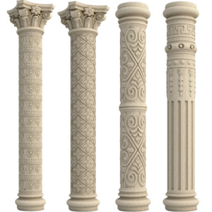로마 기둥 금형, 매끄러운 표면 기둥, 플라스틱 원통형 측면 기둥, 콘크리트 조각 유럽식 빌라 문 기둥 - Product Image 1