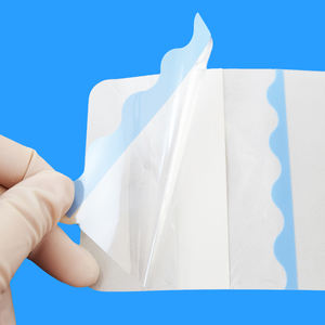 10cm x 10cm <span class=keywords><strong>Film</strong></span> PU kedap air rias transparan <span class=keywords><strong>semi</strong></span>-berpori perban luka perban medis transparan - Product Image 1