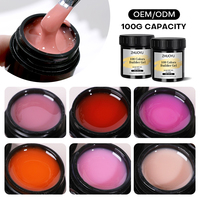 Construction rapide couleur claire écologique Non toxique vernis à ongles 100g liquide UV LED traitement usage professionnel emballage de pot