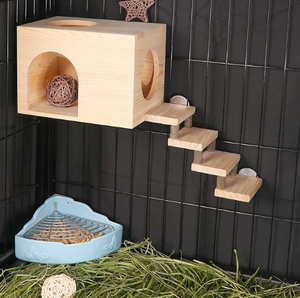 Escondite de animales pequeños de madera natural, casa perfecta para mascotas para planeadores de azúcar de ardilla Chinchilla - Product Image 2