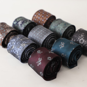 <span class=keywords><strong>Corbata</strong></span> Retro para Hombre en Tonos Tierra, Rojo Oscuro, Jacquard con Patrón Floral Geométrico para Otoño e Invierno, Formal, para el Trabajo, Bodas - Product Image 2