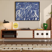 Meuble TV de luxe rétro au design moderne, console multimédia en bois massif, meuble TV minimaliste créatif pour salon, meubles de maison