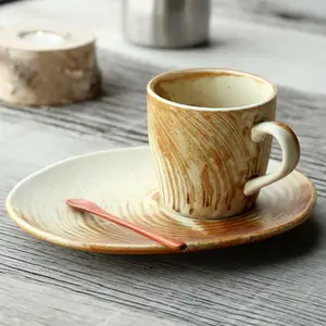 Factory direct wholesale eco friendly ceramic afternoon tea and coffee cup mugs with saucer set