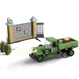 Ww2 camión <span class=keywords><strong>militar</strong></span> blindado vehículo táctico ejército modelo juguete educativo ladrillo Mini camión de construcción chico Diy juguete bloque de construcción - Product Image 1