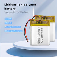 Baterai Lithium Polimer 3.7V 300mAh 303040 Kustom, Baterai LCO Li Po Isi Ulang untuk Aplikasi Ponsel