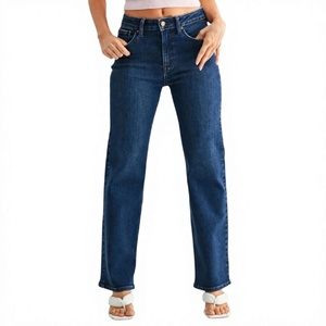 Jeans de Algodón con Spandex de Corte Recto para Mujer, Pantalones de Mezclilla Elásticos Cómodos para Uso Diario Informal, Moda Moderna y Venta al Por Mayor - Product Image 5