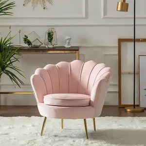 Fauteuil d'appoint en velours doux de style magnifique, unique et polyvalent