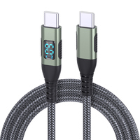 Cable de Datos USB C con Pantalla LED OEM, 60W, 480Mbps, Trenzado de Nailon, Carga Rápida PD 3A, Cable de Carga al por Mayor para iPhone 15 16