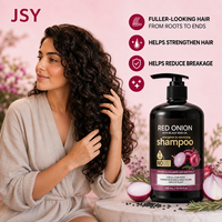 Shampoo à l'huile de graines noires d'oignon rouge JSY 300ml, fortifiant, volumisant, soin du cuir chevelu, à base de plantes, étiquette privée OEM ODM