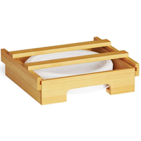 Nouveau Distributeur de Vaisselle Jetable Suspendu en Bambou et Bois de 9 Pouces pour Cuisine, Support de Rangement pour Assiettes à Gâteau, Meuble en Bois Massif