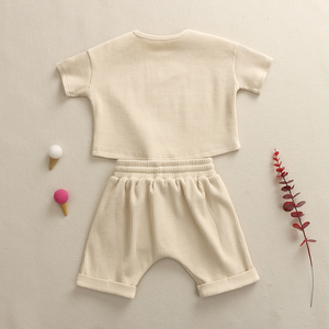 Ensemble short et survêtement côtelé pour bébé garçon, nouveau style été 2021, vente en gros - Product Image 6