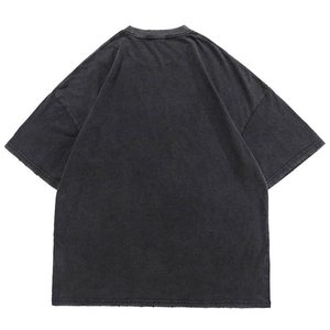 T-shirt personnalisé avec logo, grande taille, style rétro délavé à l'acide, t-shirt vierge épais à col rond, nouveau modèle, t-shirts amples unis - Product Image 2