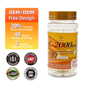 Vitamina C C-2000mg - Suplemento Antioxidante para el Sistema Inmunológico, Vegano y Apto para Vegetarianos, Píldoras de Vitamina C con Certificación GMP - Product Image 1