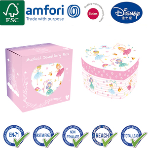 Boîte à musique Jakos <span class=keywords><strong>Princesse</strong></span> de ballet Cœur Petite fille Poupée dansante Décoration d'intérieur Cadeau Mécanisme de rangement en plastique MDF à remonter - Product Image 4