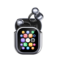 Écouteurs intra-auriculaires à clip d'oreille avec écran intelligent intégré, écran couleur, autonomie 40H, 300mAh, fond d'écran personnalisable via APP, AB5656C V6.0 pour le jeu, les voyages et le bureau