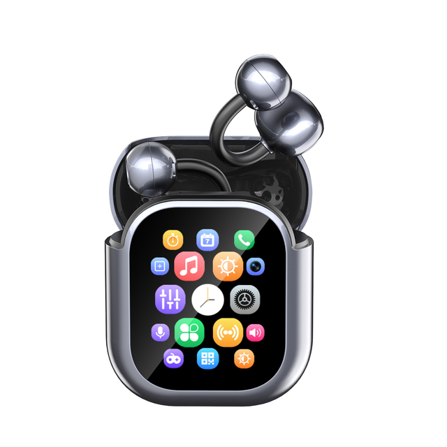 Factory Smart Screen Case Open Ear Clip Earbuds Full Color Screen 40H 300mAh APP Wallpaper AB5656C V6.0 for Gaming Travel Office