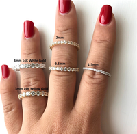 Bague de fiançailles de mariage en argent Sterling 925 pour femme, Bijoux fins, diamant de 2mm, taille ronde, bague Moissanite d'éternité