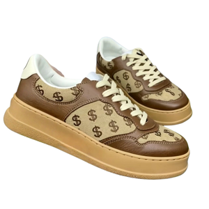 Chaussures de skate à plateforme de haute qualité pour hommes et femmes, baskets tendance en cuir, chaussures de marche, chaussures décontractées pour femmes - Product Image 2