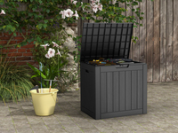 Mars Villa - Boîte de rangement extérieure moderne en résine résistante aux UV, emballée en carton, 118 L/31 Gal, moulée par injection, forme carrée