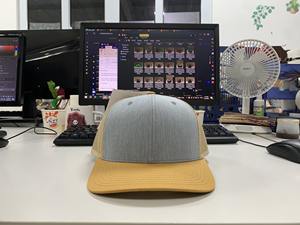 Casquette de baseball en maille filet unie Richardso112 avec patch en cuir brodé personnalisé, style formel, casquette de camionneur sportive - Product Image 5