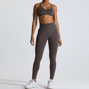 Leggings sin costuras Sujetador deportivo Ropa <span class=keywords><strong>de</strong></span> entrenamiento Mujer Conjunto <span class=keywords><strong>de</strong></span> Yoga <span class=keywords><strong>de</strong></span> 2 piezas Conjunto <span class=keywords><strong>de</strong></span> gimnasio Fitness - Product Image 3